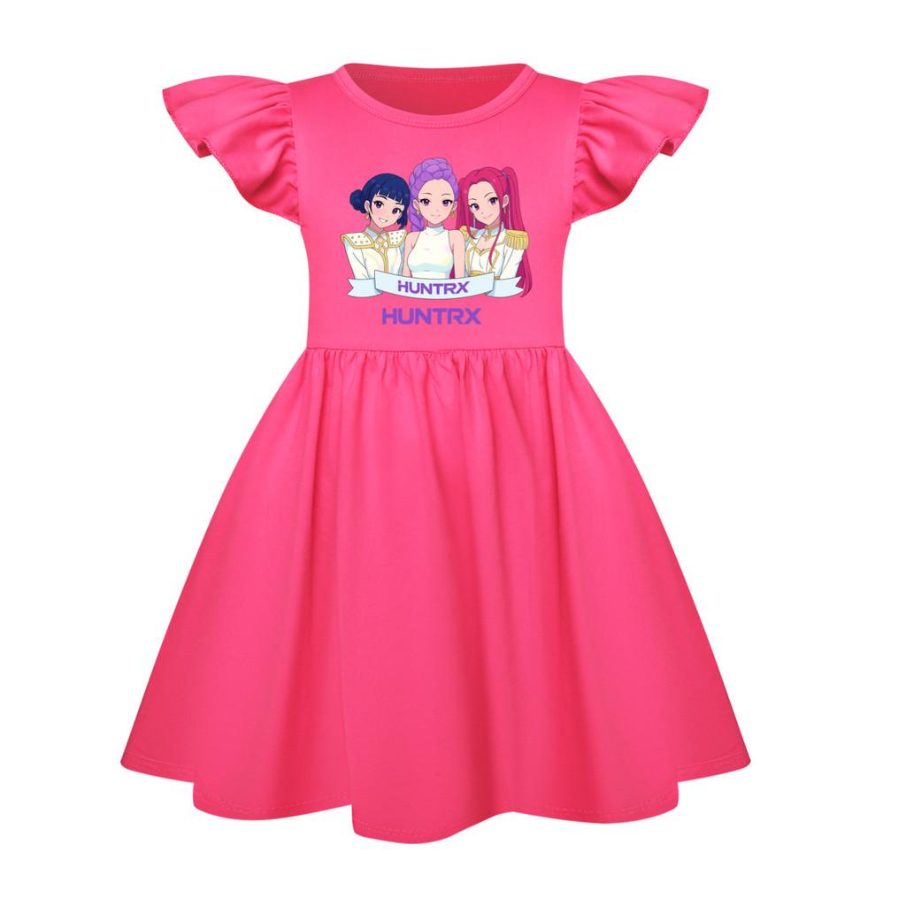 5026 Kids Girls Mira Zoey Rumi Printed Ruffle Short Sleeves Casual Dress