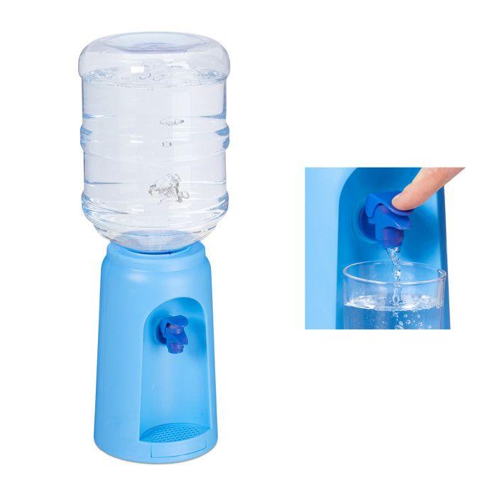 Relaxdays, distributeur d’eau avec réservoir et robinet, fontaine de bureau, 4,5 l plastique, h x d: 47,5 x 17 cm, bleu
