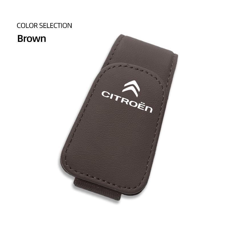 Car Glasses Clip Sun Visor Sunglasses Ticket Card Holder For Citroen C5X e-C4 X e-C3 C4 C3 C5 C-Elysee C-Crosser Berlingo C1 C6