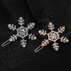 Gold/Silver Snowflake Hair Clips Elegant Rhinestone Barrette Women Hair Accessories