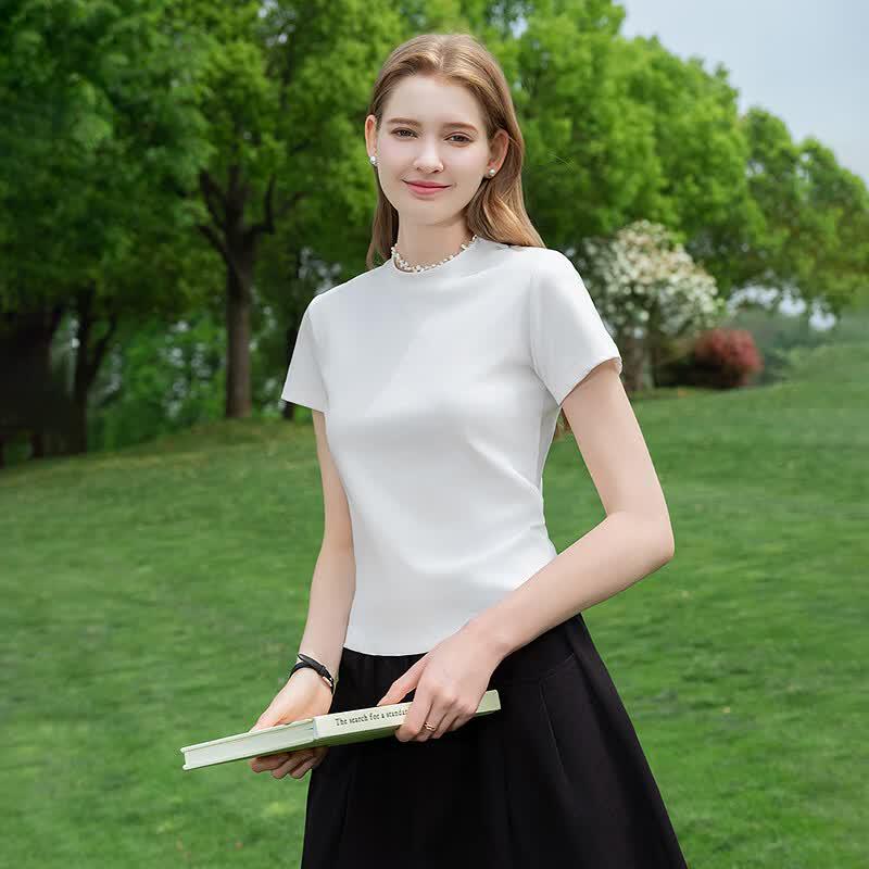 LAGOGO Women's Slim-Fit High-Elastic T-Shirt