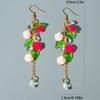 European and American Cross-Border Fashionable Elegant Colorful Rose Leaf Pendant Earrings for Women's Jewelry Forest Women's Style Earrings