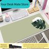Minimalist Cat On Monstera Extended Gaming Mouse Pad Soft Sage Green Desk Mat NonSlip Keyboard Pad