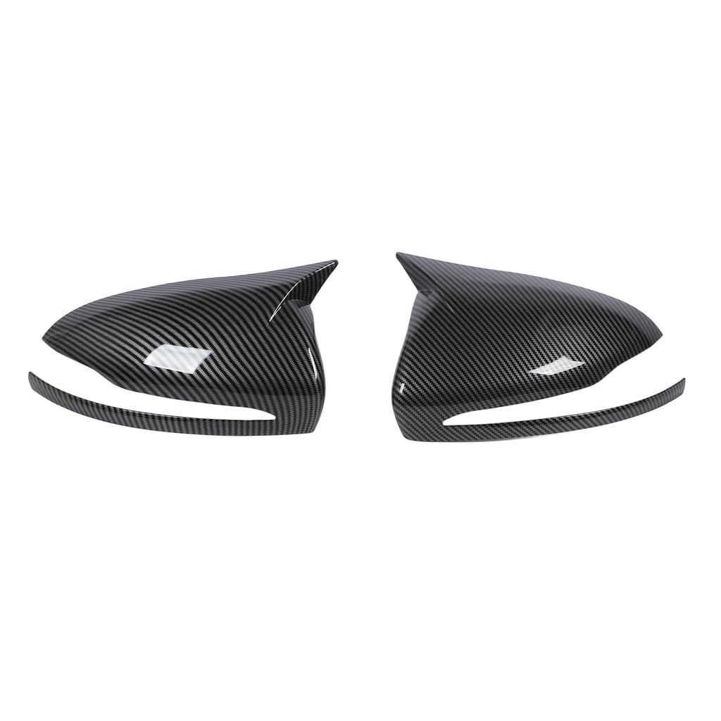 1 Pair Carbon Fiber Style Side Mirror Cover Left Right Ox Horn Style Rearview Mirror Cap