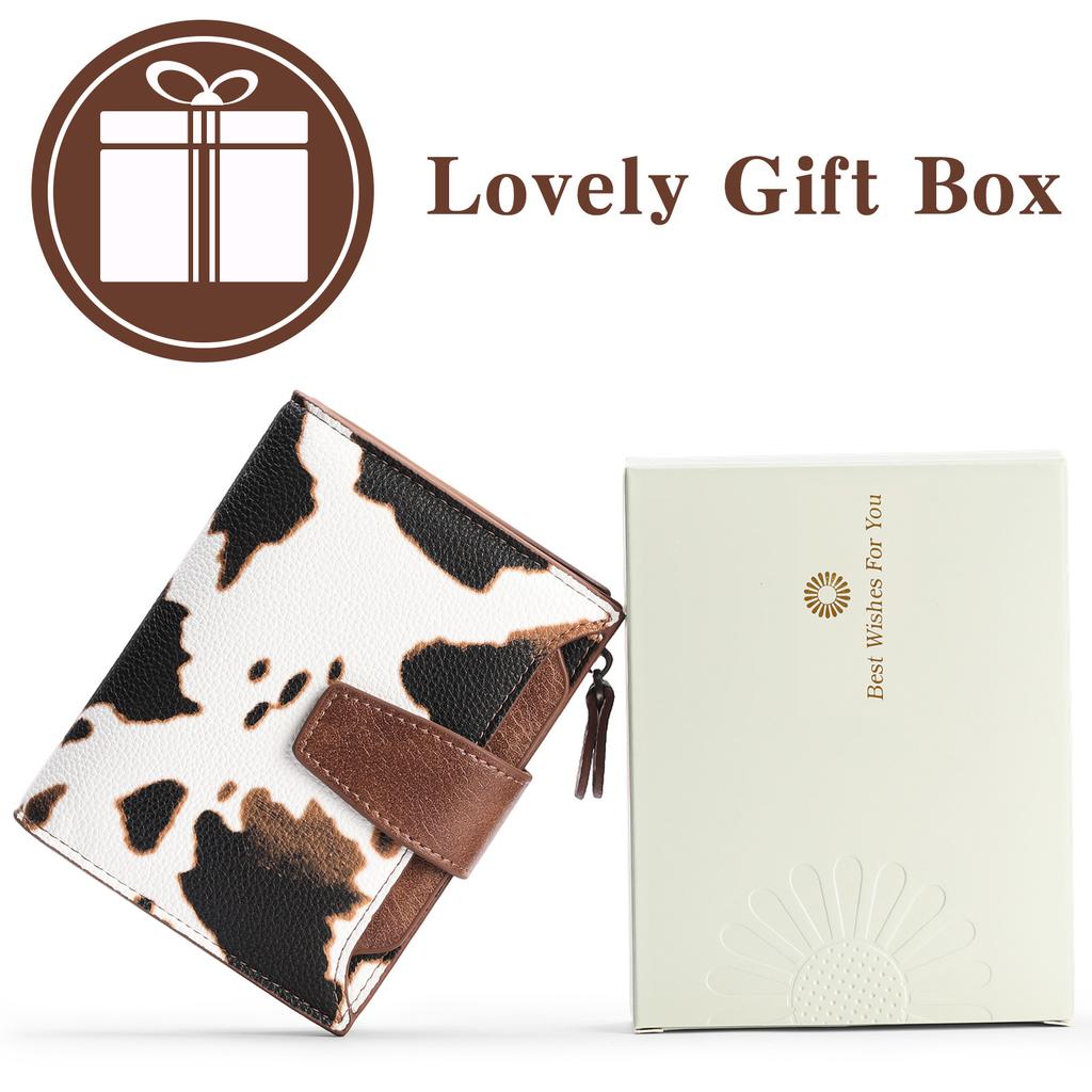 RFID Small Clutch Wallet for Women with Zip Coin Pocket Faux Leather Bifold Compact  Blocking Small Womens Wallet