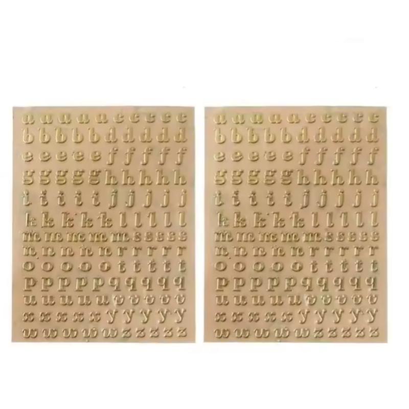 2pcs 3mm Glitter Alloy Alphabet Letters Numbers Stickers Gold Silver Epoxy Resin Filler For DIY Silicone Molds Craft Accessories