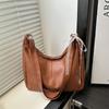 PU Leather Cross Body Bag Solid Color Tote Bag Casual Shoulder Bag  for Lady/Girls