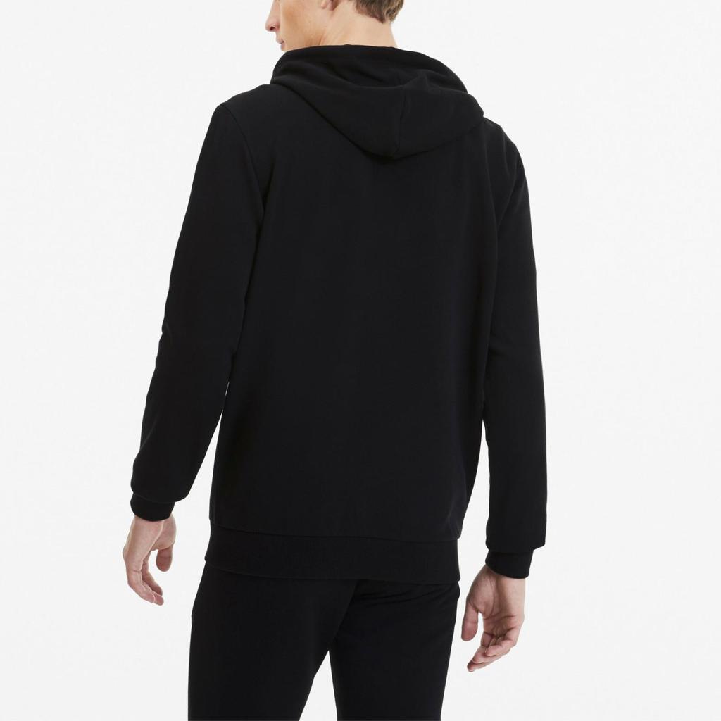 Puma Solid Color Hooded Logo Print Zipper Long Sleeve Jacket Men Jackets Black 656708-03