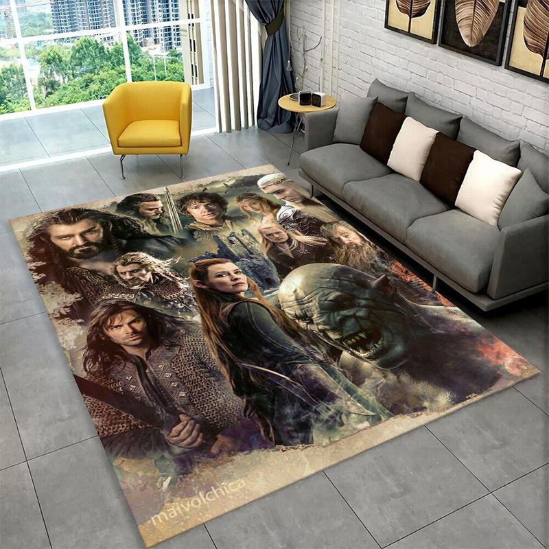 Classic L-Lord of The Rings H-Hobbit Carpet Rug for Bedroom Living Room Sofa Playroom Doormat Home Decor,Kid Area Rug Non-slip