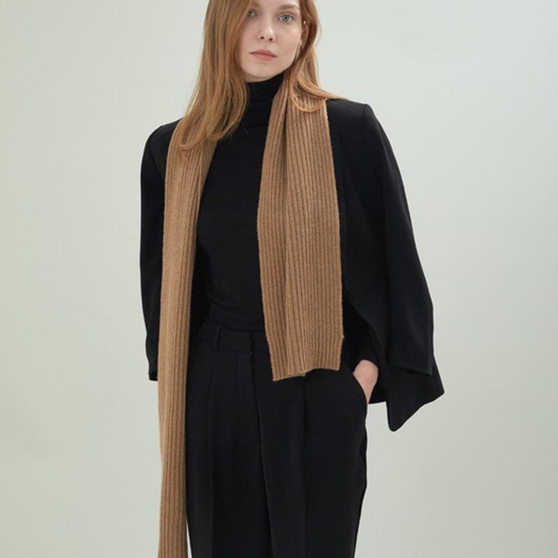 PREZZO 100% Cashmere Knit Muffler GRIS (5 colors)