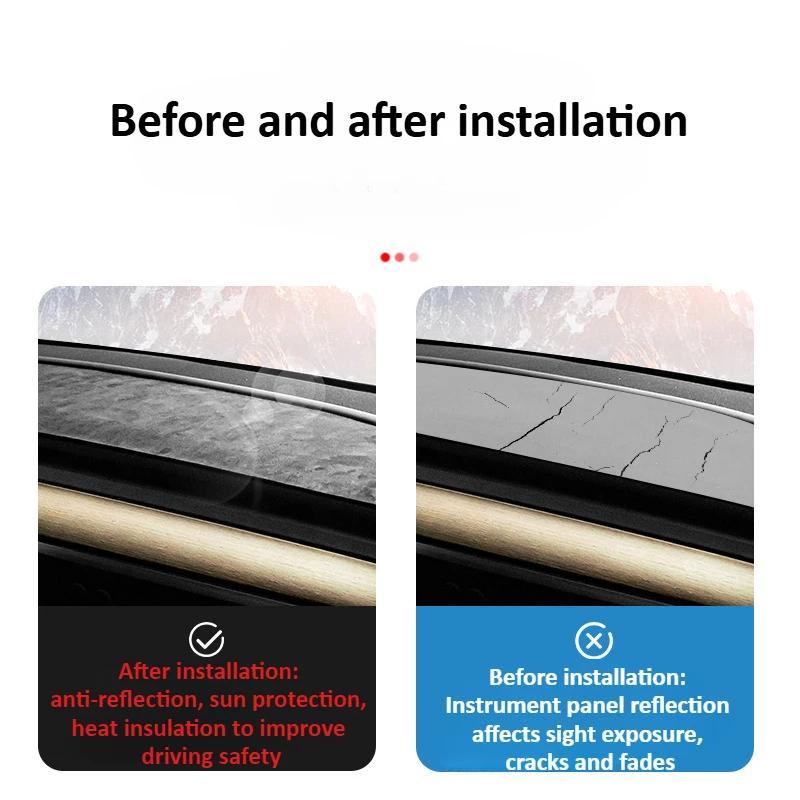 For Tesla Model Y Juniper 2025 Model 3Suede Dashboard Cover Pad Sunshade Protector Anti-UV Dash Mat Sun-shading Non-slip Pads