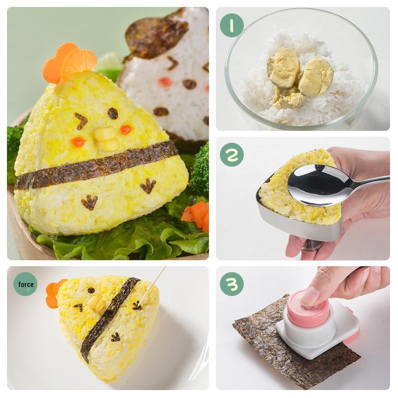 304 Stainless Steel Onigiri Mold - Japanese Triangle Sushi Rice Ball Maker Tool
