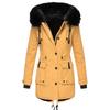 Dicker Mittellanger Parka für Damen, Winter-Steppmantel mit Kunstpelzkragen, Oberbekleidung