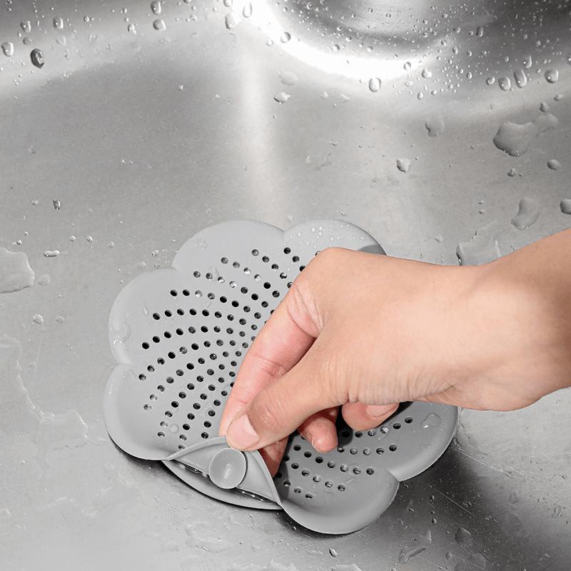 [Flower Sink Strainer] 1pc Flower-Shaped Plastic Sink Strainer Hair Catcher | Decorative Design for Bathroom & Shower, Prevents Clogs