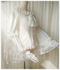 Lolita Blouse Princess Long Round Milky Lolita Ruffle Princess Perfect for Tea Gothic Gothic Blouse Shirt [cnstone] Shirt, Sleeves, Sleeves, Collar,