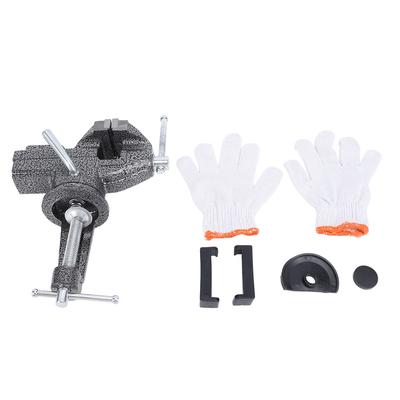 Schraubzwinge Tischschraubstock 60mm Backenbreite 65mm Öffnung 62mm Tischspannbereich 360 Grad Drehbarer Sockel