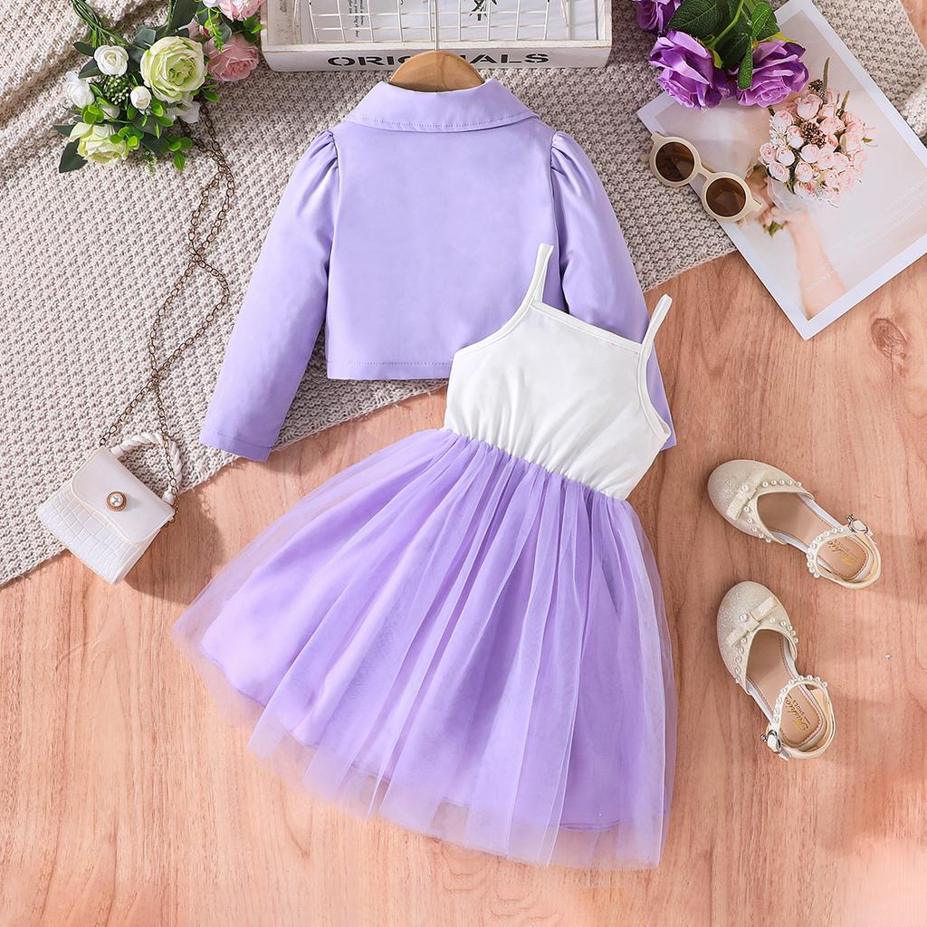 2-8L Garnitur dla dziewczynki Marynarka + Szelki Sukienka w kwiaty Modny garnitur spódnicowy dla dziewczynki Spódnica Marynarka dziecięca Spódnica dla dziewczynki