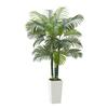 VEVOR Τεχνητό Δέντρο Φοίνικας Areca 1829 mm, Ψεύτικοι Φοίνικες Τροπικά Φυτά με Ψηλό Λευκό Γλάστρα, Ψεύτικο Μεγάλο Μεταξωτό Φυτό σε Γλάστρα