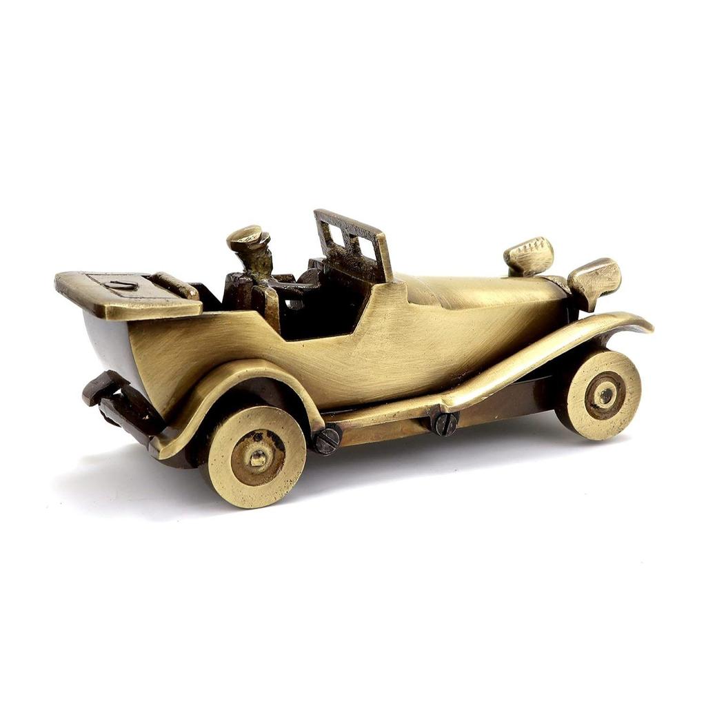 Brass Roofless Vintage Motor Car Showpiece Figurine Statue for Home, Brass Antique Showpieces for Home