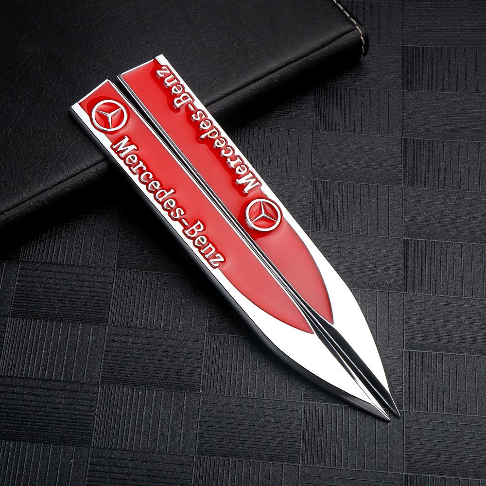 GLC GLB 2 Stück Metallaufkleber AMG Kotflügel Seitenemblem für Mercedes-Benz W204 W213 W176 Cla Smart 451 Kotflügel Stoßstangenleiste Auto Zubehör