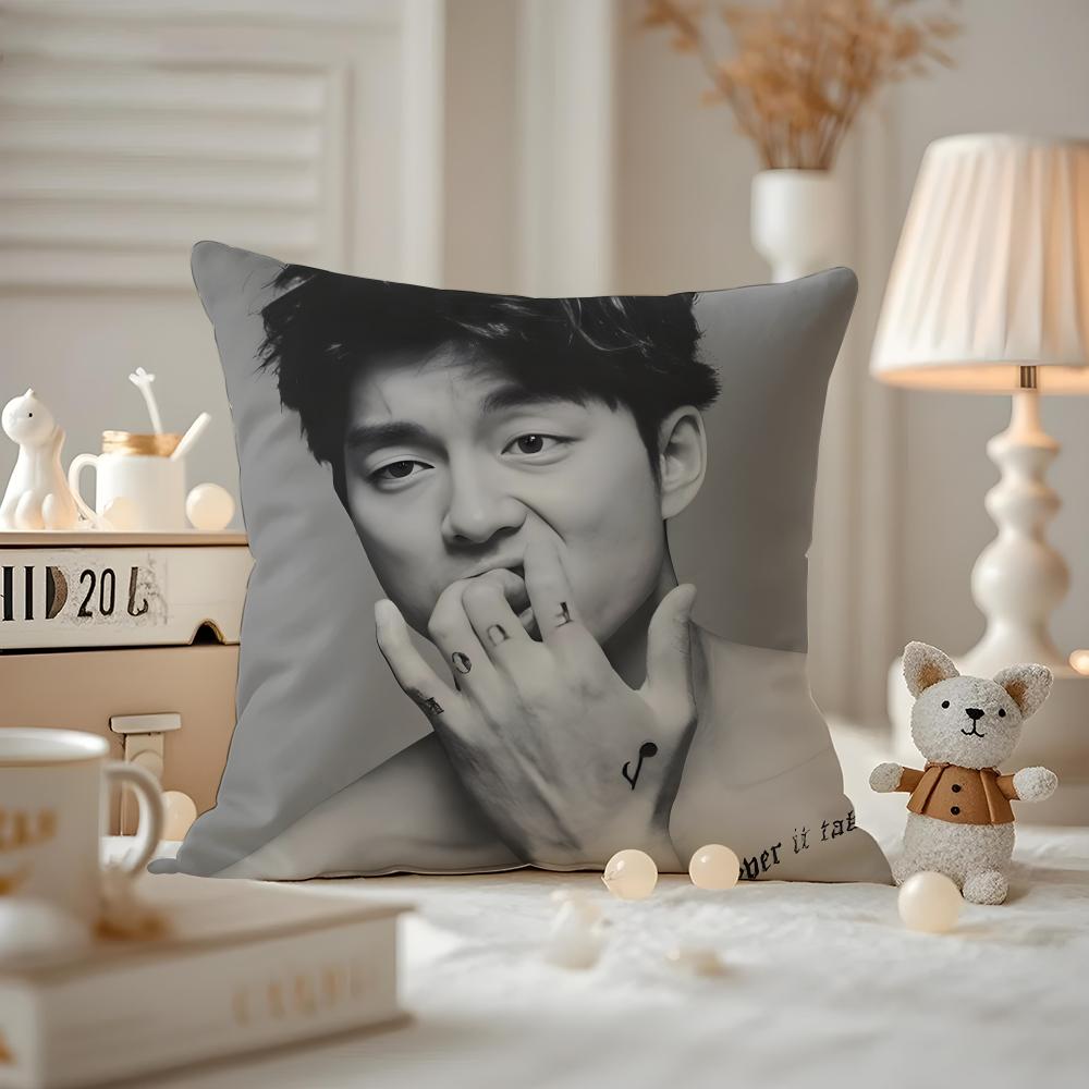Actor Gong Yoo Cushion Cover Pattern Printed Pillowcase For Living Room Sofa Cushion Cover & Bedroom Decor