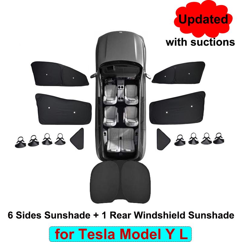 for Tesla Model YL 2026 2025 Sun Roof Shade Front Rear Window Sunshade Anti-UV Shading Cover Visor Protector Kids