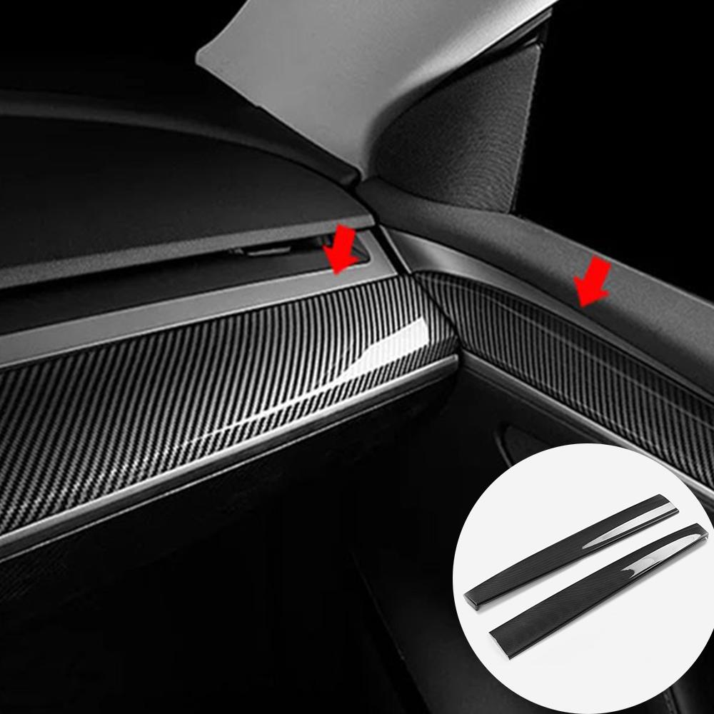 Dashboard Cover For Tesla Model 3 Y Car Door Trim Center Console Carbon Fiber ABS Stickers Interior Accessories 2017-2021 2022