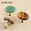 30×20mmSmall Oval Furniture Handle Brass Jewelry Box Drawer Door Knob Cupboard Dressing Cabinet Pulls Crystal Agate Stone Handle