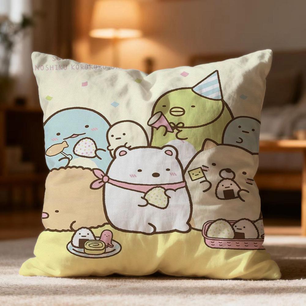 Popular SSumikko Gurashied Cushion Cover Soft Washable Pillow Case Multi-Scene for Couch Bed Travel Office Use