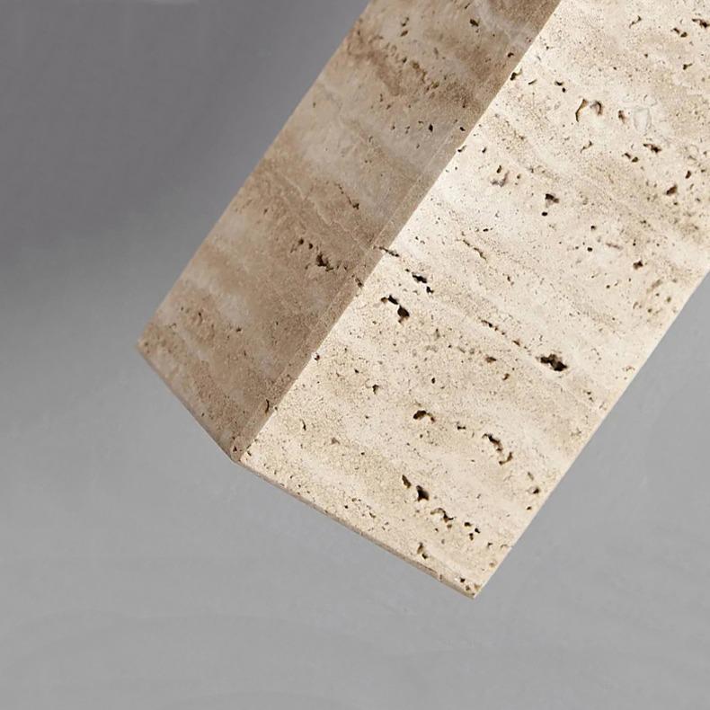 Nordic Wabi-Sabi Yellow Cave Stone Pendant for Restaurant or Bedroom Lighting