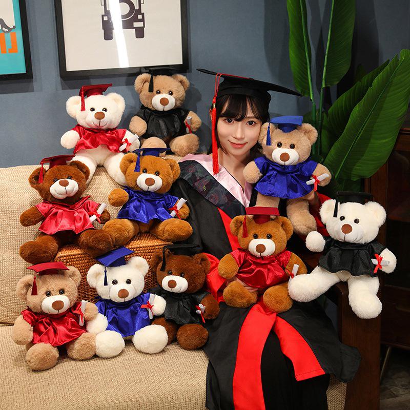 Orsacchiotto Peluche Laurea con Tocco e Logo Personalizzato