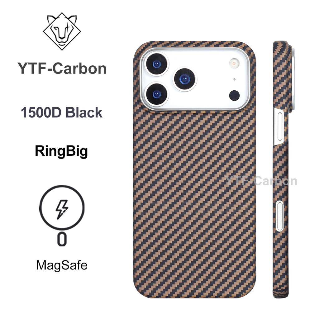 YTF-Carbon Magnetic Case For iPhone 17 Pro Aramid Carbon Fiber Cover For Magsafe 17 Pro Max Cover Mobile Phone Accessories