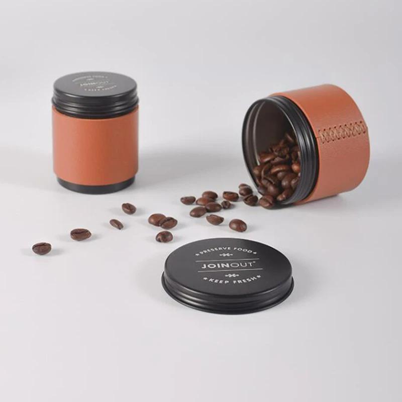 Portable Mini Coffee Bean Storage Jar Aluminum Alloy Coffee Powder Sealed Tank Outdoor Camping Coffee Bean Tea Storage Container