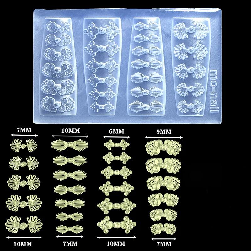 Button Shaped Nail Art Silicone Mold 1Pcs High Transparency Chinese Style for Party Nail DIY Creative Design