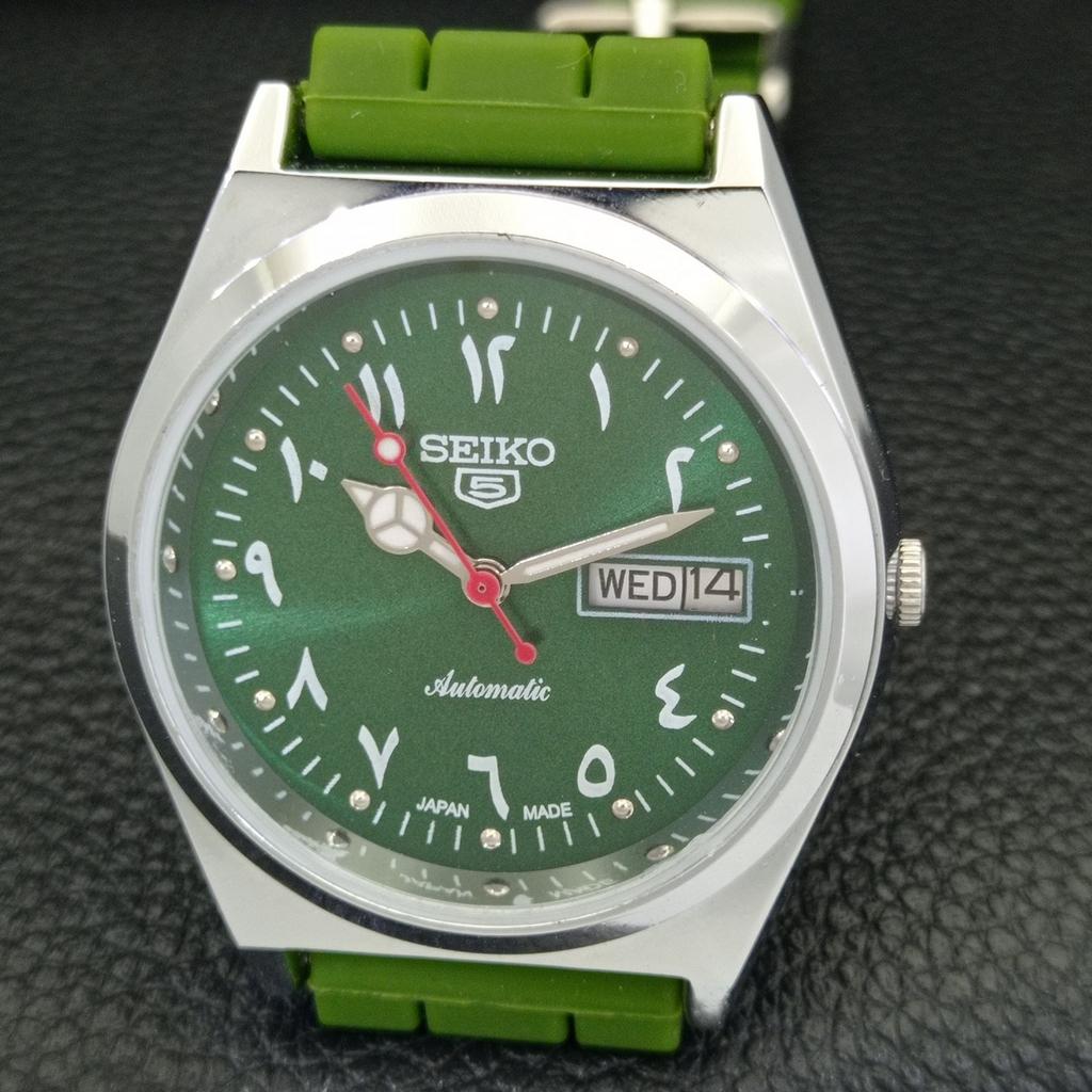 REFURBISHED SEIKO 5 AUTOMATIC 6309A VINTAGE JAPAN MENS GREEN WATCH a441369-5 Sk-a441369