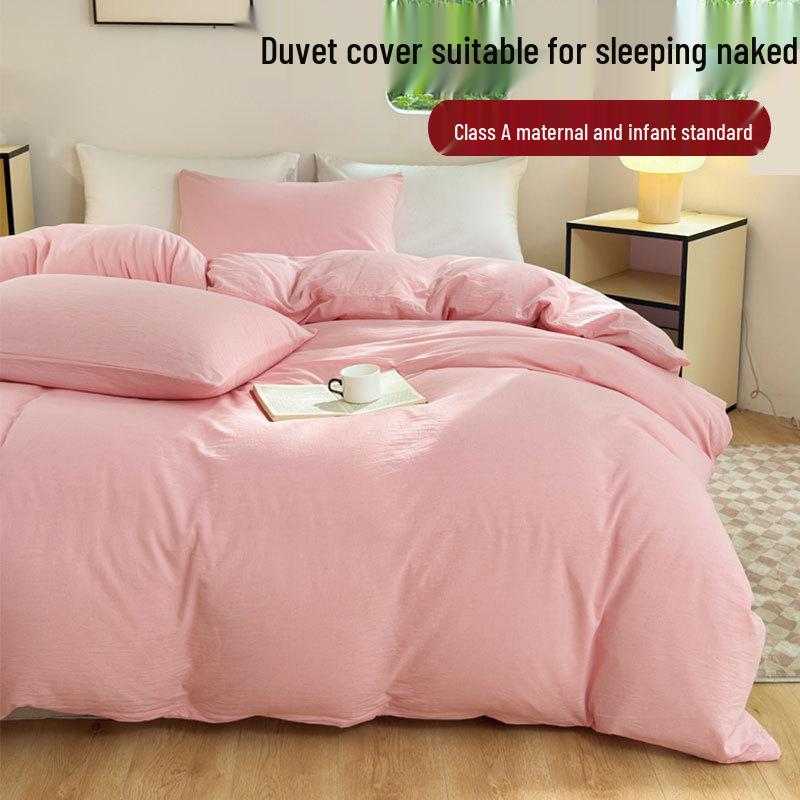 Washable Cotton Duvet Cover - Solid White, Single/Double Bed, Ideal for Student Dorms 150*200cm Single Duvet Cover