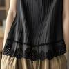 Women's Plus Size Cotton Linen Lace Hem Camisole Vest (2026 Spring/Summer) - Tummy Covering Sleeveless Top