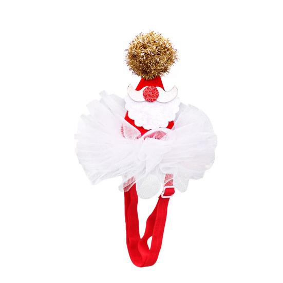 Pet Christmas Hat Adjustable Super Soft Shiny Visual Effect Sequins Design Lace Dress Up