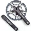 mi.xim 5-hole Petal Crankset: 45T/47T/53T/56T for Folding, Small Wheel, and Road Bikes, Single Chainring Crankset