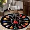 Colorful Guitar Dreams round carpet Chair cushion Round Entryway Rug, Soft Round Rugs for Living Room, Bedroom, Circle Carpet decor gifts