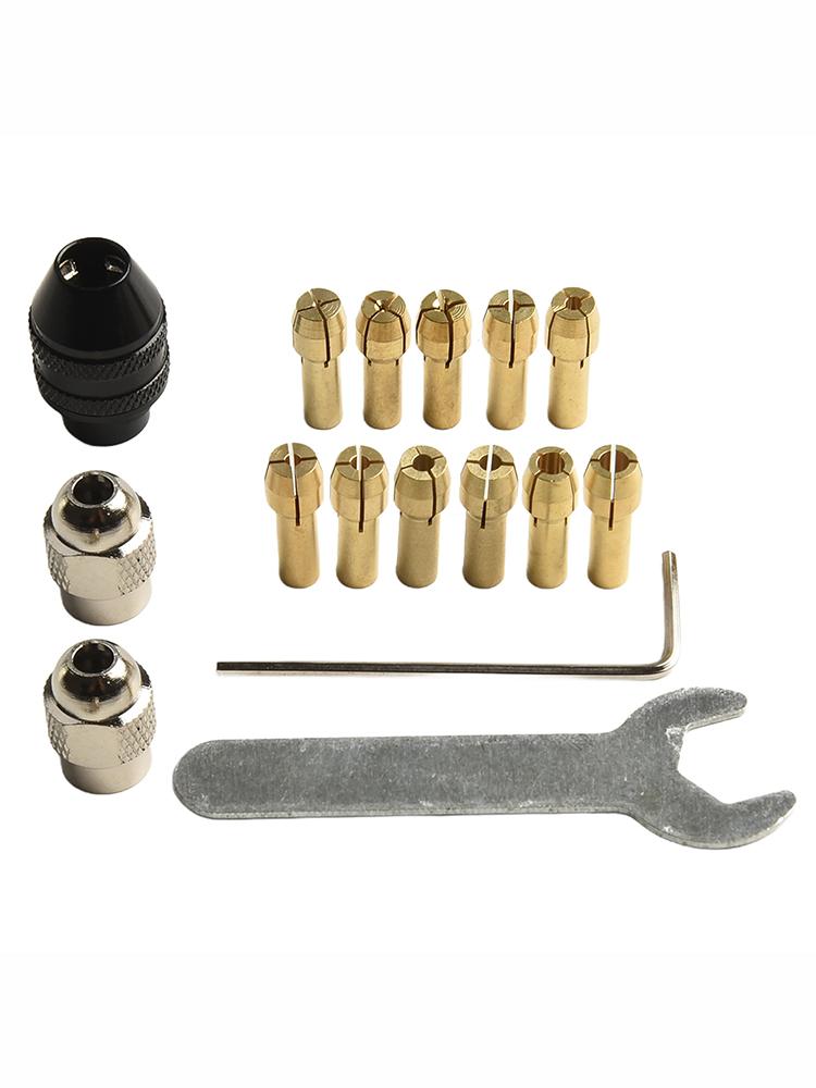 Replacement Chuck Brass Collet Kit 0.5mm To 3.2mm Sizes Quick-Change Keyless Strong Grip Design Versatile Collet Nut