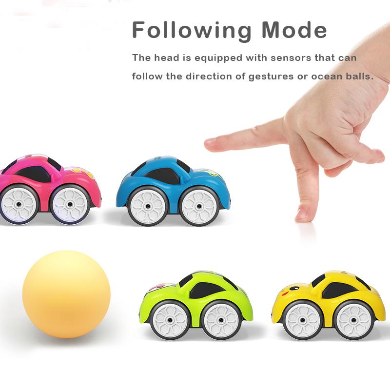RC Intelligent Sensor Remote Control Cartoon Mini Car Remote Control Electric Car Smart Music Lighting Children Toys Gift