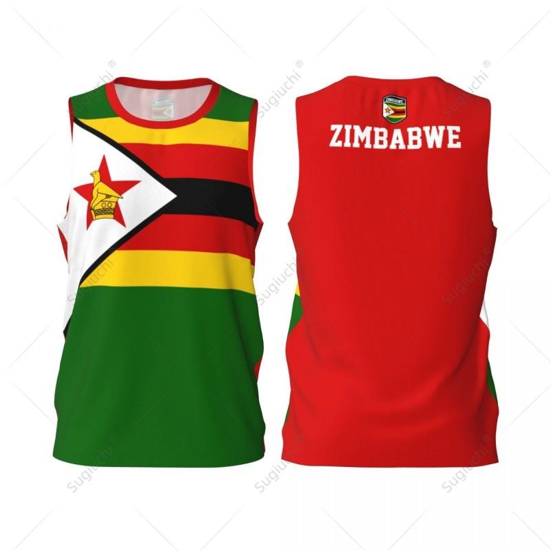 Zimbabwe Flag Men Basketball Sports Running Fitness Multifunction Sleeveless tshirt Exclusive Custom Name Nunber