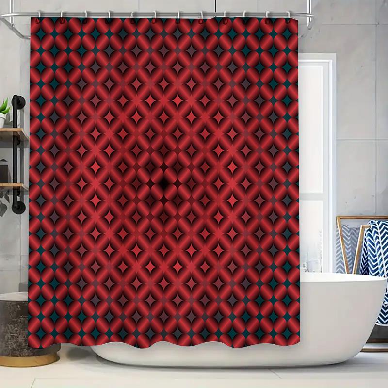 

Vibrant Modern Bath Shower Curtain Plaid Print In Lavender Blue Gold Yellow White Stripes Waterproof Fabric With Rings For Home W60H190(CM)-1 Pcs