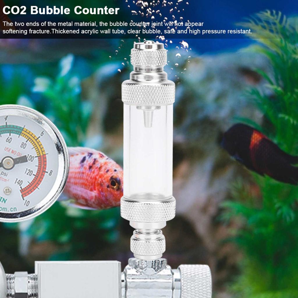 Metal CO2 Plant Acvatic Non Retur Contor de Bule Accesoriu pentru Acvariu Pești Instrument Argintiu(cap dublu