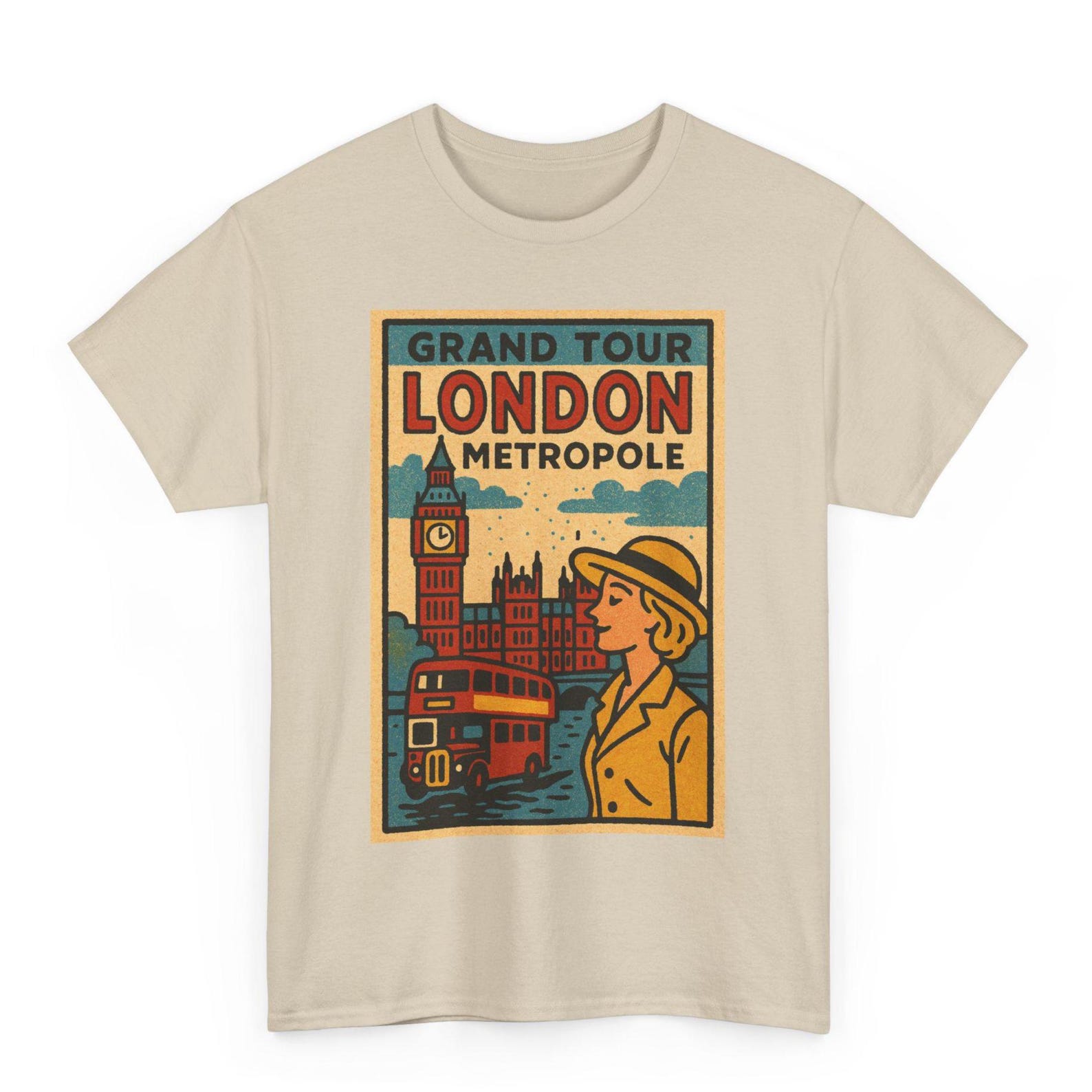 Retro London Map T-Shirt: Vintage Comic Style Graphic Tee 4XL