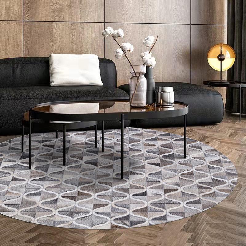 Amerikanischer Retro Runder Wohnzimmerteppich Leichte Luxus Teppiche für Schlafzimmer Heimdekoration Couchtischmatte Lounge Teppich Stuhlmatten