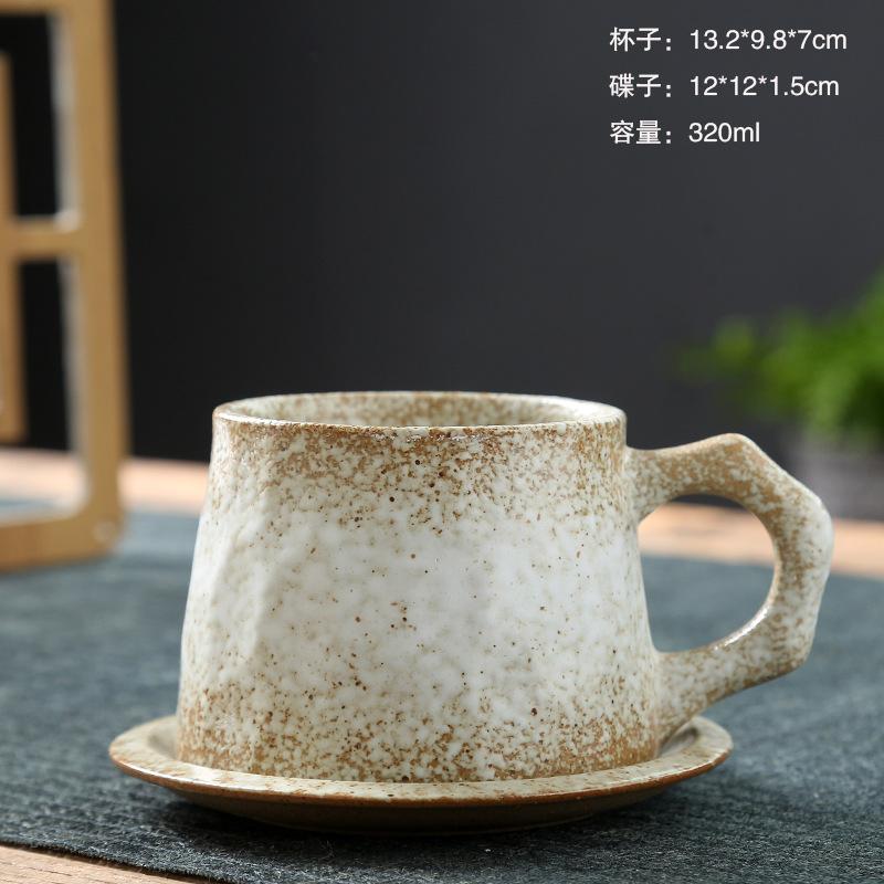 Japanese Ceramic Coffee Mug and Saucers Set Vintage Breakfast Oat Mug Creative Afternoon Camellia Flower Tea Cup Home Water Cup