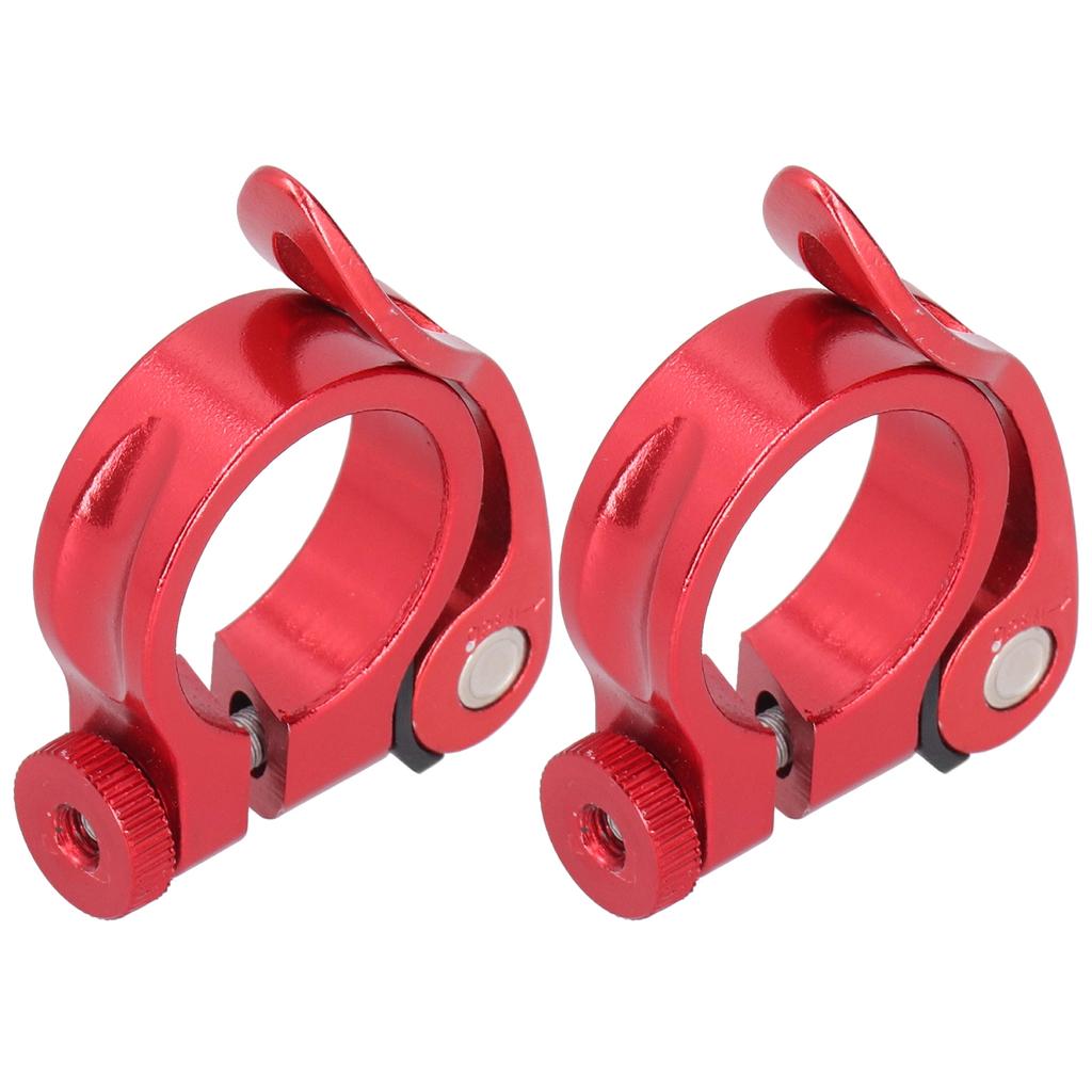 2er Set 31,8MM Fahrradsattelklemme Schnellspanner für 27,2MM FahrradsattelstützeRot