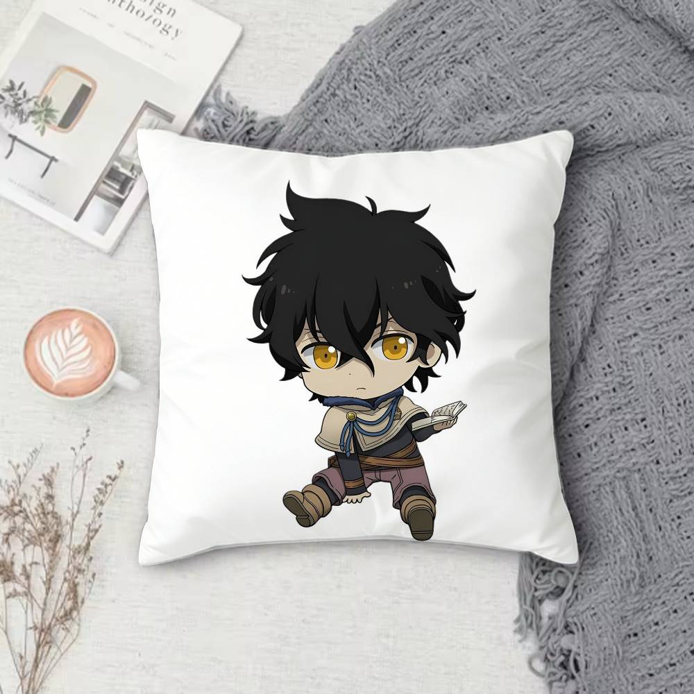 BBlack Clover Doublesided Printed Square Decorative Cushion Cover for Sofa Living Room Home Decor